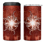 New Zealand Matariki Pohutukawa 4 in 1 Can Cooler Tumbler Maori Moko Red Galaxy
