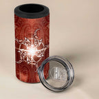 New Zealand Matariki Pohutukawa 4 in 1 Can Cooler Tumbler Maori Moko Red Galaxy