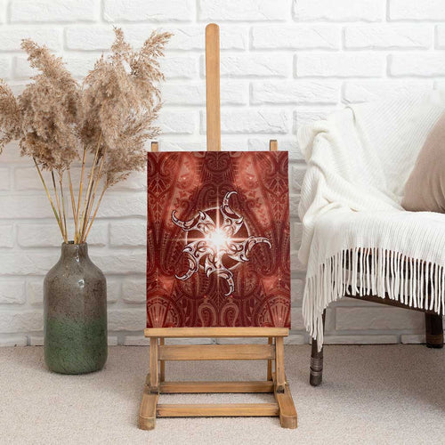 New Zealand Matariki Pohutukawa Canvas Wall Art Maori Moko Red Galaxy