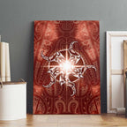 New Zealand Matariki Pohutukawa Canvas Wall Art Maori Moko Red Galaxy