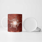 New Zealand Matariki Pohutukawa Ceramic Mug Maori Moko Red Galaxy