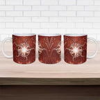 New Zealand Matariki Pohutukawa Ceramic Mug Maori Moko Red Galaxy