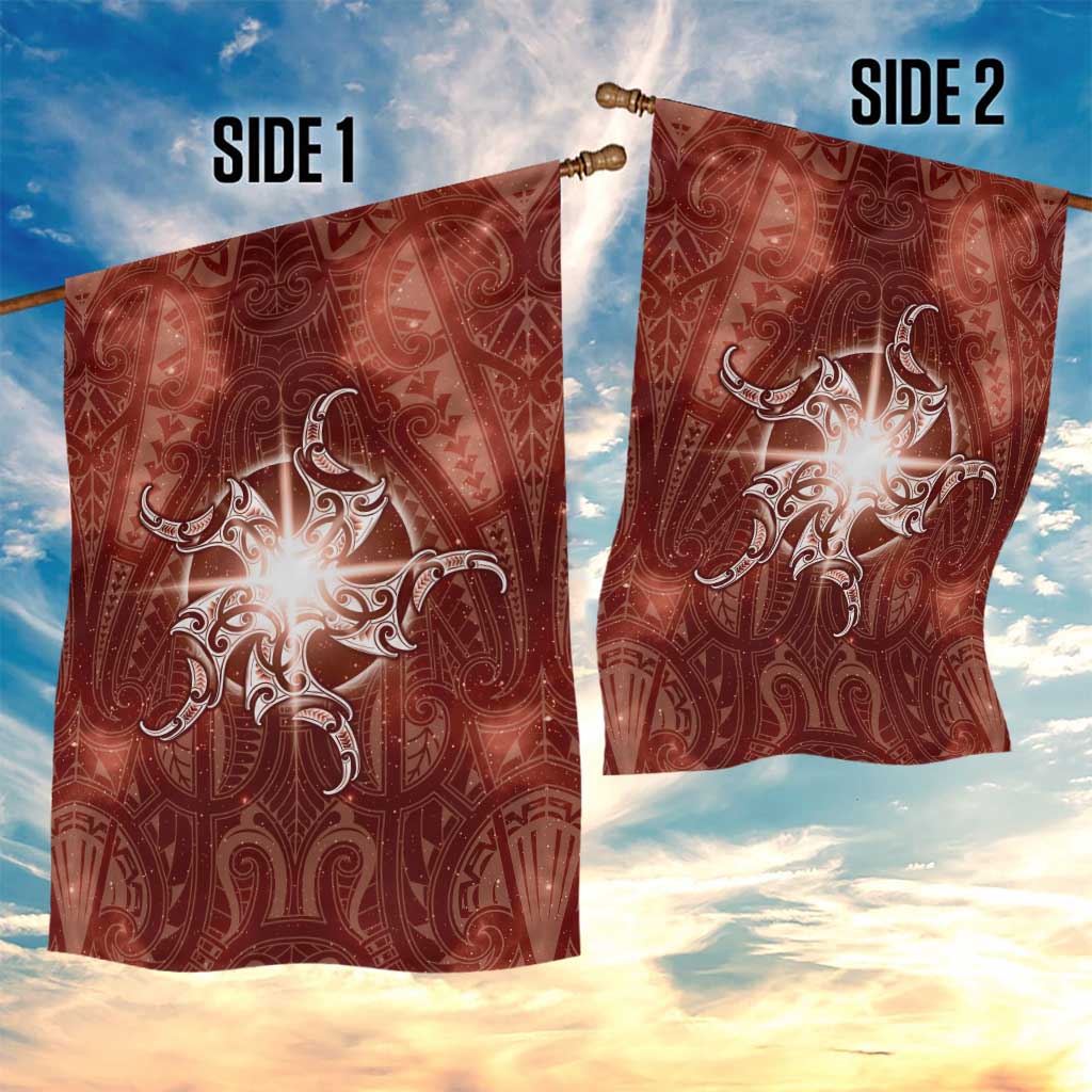 New Zealand Matariki Pohutukawa Garden Flag Maori Moko Red Galaxy