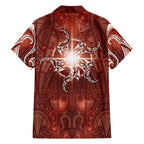 New Zealand Matariki Pohutukawa Hawaiian Shirt Maori Moko Red Galaxy