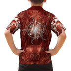New Zealand Matariki Pohutukawa Hawaiian Shirt Maori Moko Red Galaxy