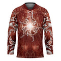 New Zealand Matariki Pohutukawa Hockey Jersey Maori Moko Red Galaxy