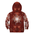 New Zealand Matariki Pohutukawa Kid Hoodie Maori Moko Red Galaxy