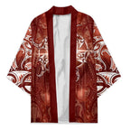 New Zealand Matariki Pohutukawa Kimono Maori Moko Red Galaxy