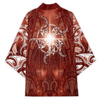 New Zealand Matariki Pohutukawa Kimono Maori Moko Red Galaxy