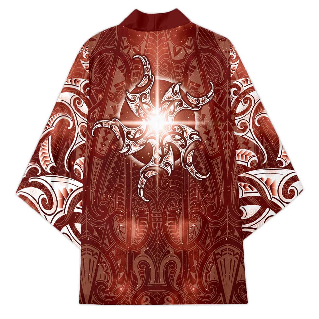 New Zealand Matariki Pohutukawa Kimono Maori Moko Red Galaxy