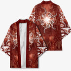 New Zealand Matariki Pohutukawa Kimono Maori Moko Red Galaxy