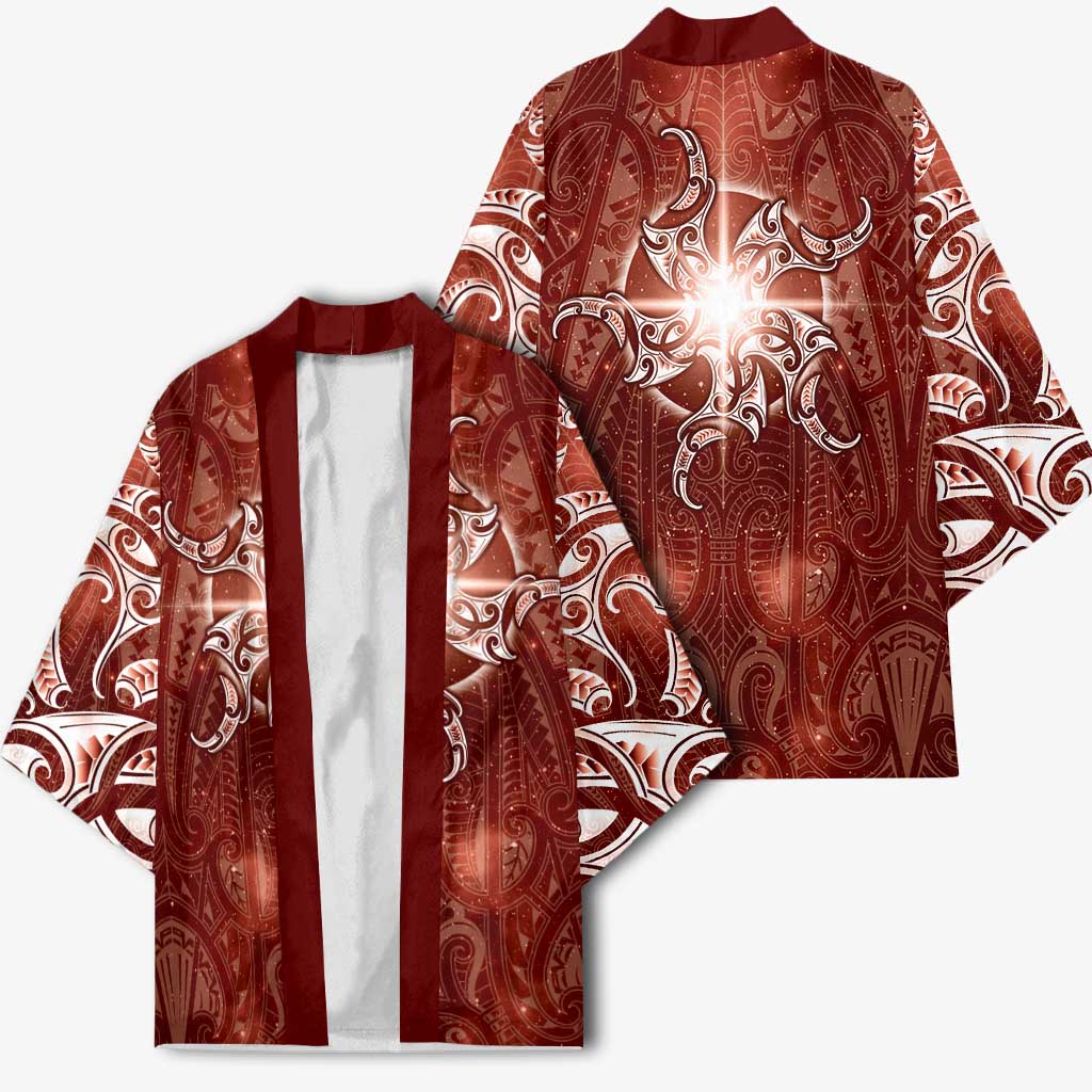 New Zealand Matariki Pohutukawa Kimono Maori Moko Red Galaxy