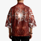 New Zealand Matariki Pohutukawa Kimono Maori Moko Red Galaxy