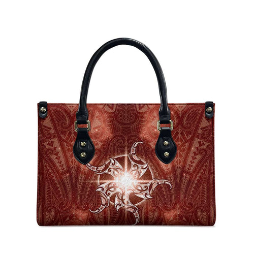 New Zealand Matariki Pohutukawa Leather Bag Maori Moko Red Galaxy
