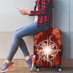 New Zealand Matariki Pohutukawa Luggage Cover Maori Moko Red Galaxy