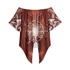 New Zealand Matariki Pohutukawa Off Shoulder Wrap Waist Top Maori Moko Red Galaxy