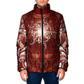 New Zealand Matariki Pohutukawa Padded Jacket Maori Moko Red Galaxy