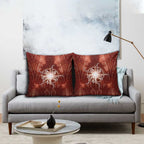 New Zealand Matariki Pohutukawa Pillow Cover Maori Moko Red Galaxy