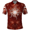 New Zealand Matariki Pohutukawa Polo Shirt Maori Moko Red Galaxy