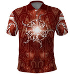 New Zealand Matariki Pohutukawa Polo Shirt Maori Moko Red Galaxy