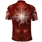 New Zealand Matariki Pohutukawa Polo Shirt Maori Moko Red Galaxy