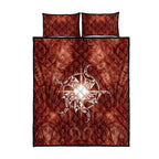 New Zealand Matariki Pohutukawa Quilt Bed Set Maori Moko Red Galaxy