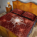 New Zealand Matariki Pohutukawa Quilt Bed Set Maori Moko Red Galaxy