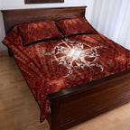 New Zealand Matariki Pohutukawa Quilt Bed Set Maori Moko Red Galaxy
