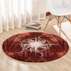New Zealand Matariki Pohutukawa Round Carpet Maori Moko Red Galaxy