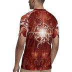 New Zealand Matariki Pohutukawa Rugby Jersey Maori Moko Red Galaxy