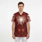 New Zealand Matariki Pohutukawa Scrub Top Maori Moko Red Galaxy