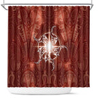 New Zealand Matariki Pohutukawa Shower Curtain Maori Moko Red Galaxy