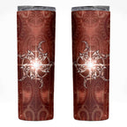 New Zealand Matariki Pohutukawa Skinny Tumbler Maori Moko Red Galaxy
