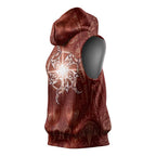 New Zealand Matariki Pohutukawa Sleeveless Hoodie Maori Moko Red Galaxy