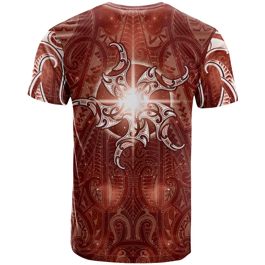 New Zealand Matariki Pohutukawa T Shirt Maori Moko Red Galaxy