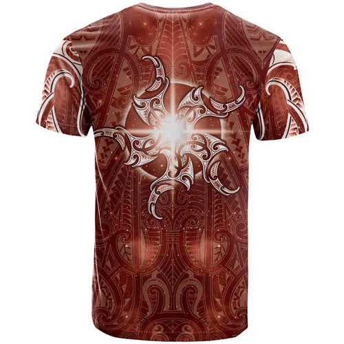 New Zealand Matariki Pohutukawa T Shirt Maori Moko Red Galaxy