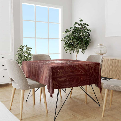 New Zealand Matariki Pohutukawa Tablecloth Maori Moko Red Galaxy