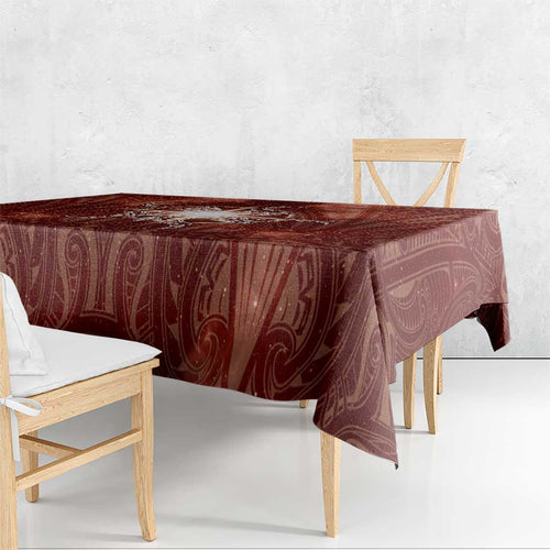 New Zealand Matariki Pohutukawa Tablecloth Maori Moko Red Galaxy