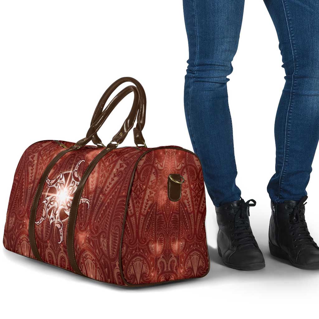 New Zealand Matariki Pohutukawa Travel Bag Maori Moko Red Galaxy