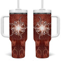 New Zealand Matariki Pohutukawa Tumbler With Handle Maori Moko Red Galaxy