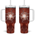 New Zealand Matariki Pohutukawa Tumbler With Handle Maori Moko Red Galaxy