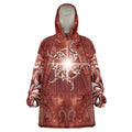 New Zealand Matariki Pohutukawa Wearable Blanket Hoodie Maori Moko Red Galaxy