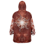 New Zealand Matariki Pohutukawa Wearable Blanket Hoodie Maori Moko Red Galaxy