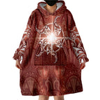 New Zealand Matariki Pohutukawa Wearable Blanket Hoodie Maori Moko Red Galaxy