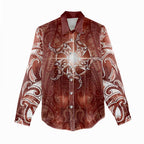 New Zealand Matariki Pohutukawa Women Casual Shirt Maori Moko Red Galaxy