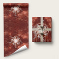 New Zealand Matariki Pohutukawa Wrapping Paper Maori Moko Red Galaxy