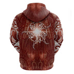 New Zealand Matariki Pohutukawa Zip Hoodie Maori Moko Red Galaxy