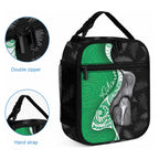 New Zealand Aotearoa Lunch Bag Kiwi Fern Maori Pattern Green Version