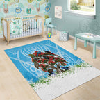 New Zealand Birds Christmas Area Rug Pohutukawa Xmas Tree