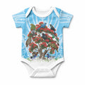 New Zealand Birds Christmas Baby Onesie Pohutukawa Xmas Tree